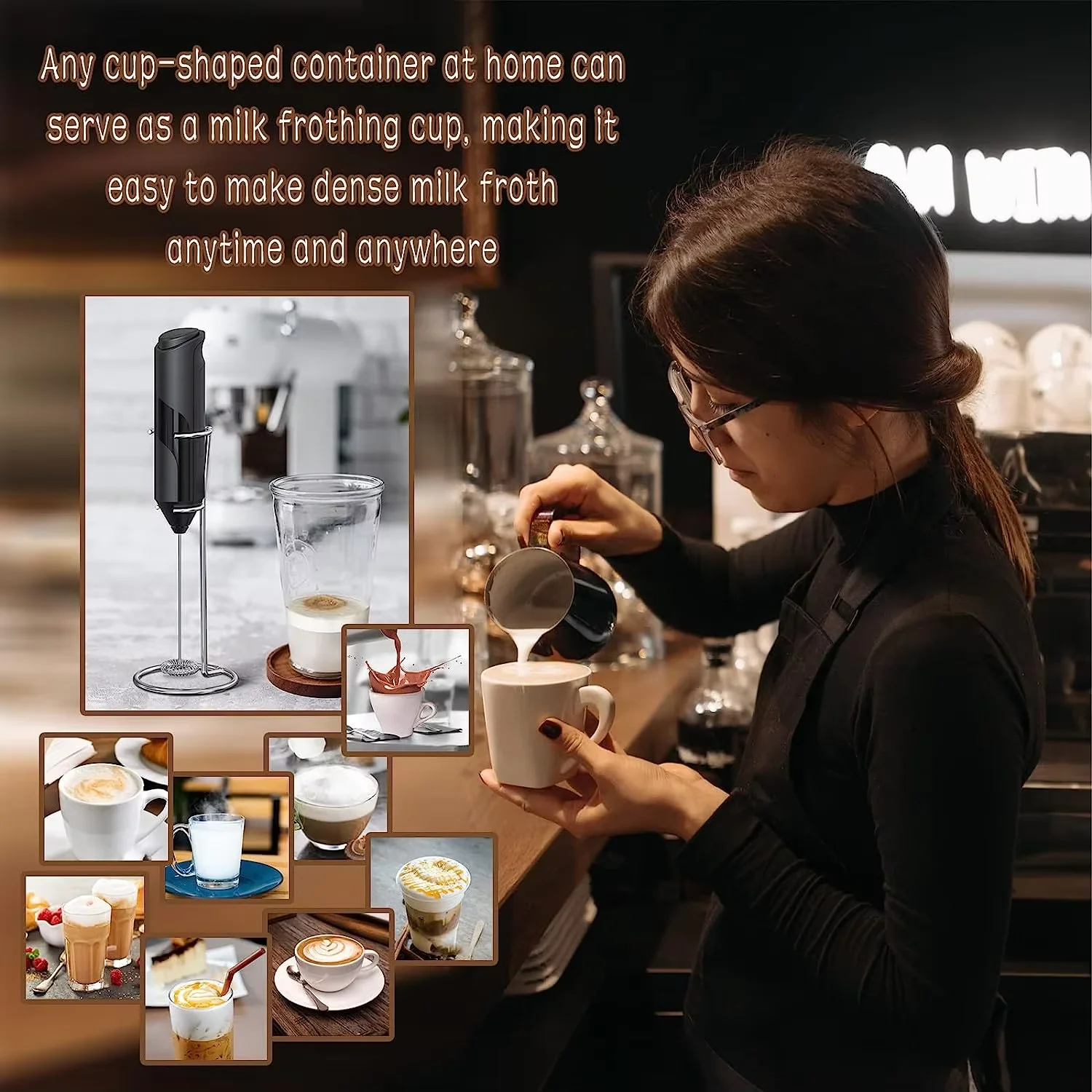 Compact Wireless Coffee and Cream Frother