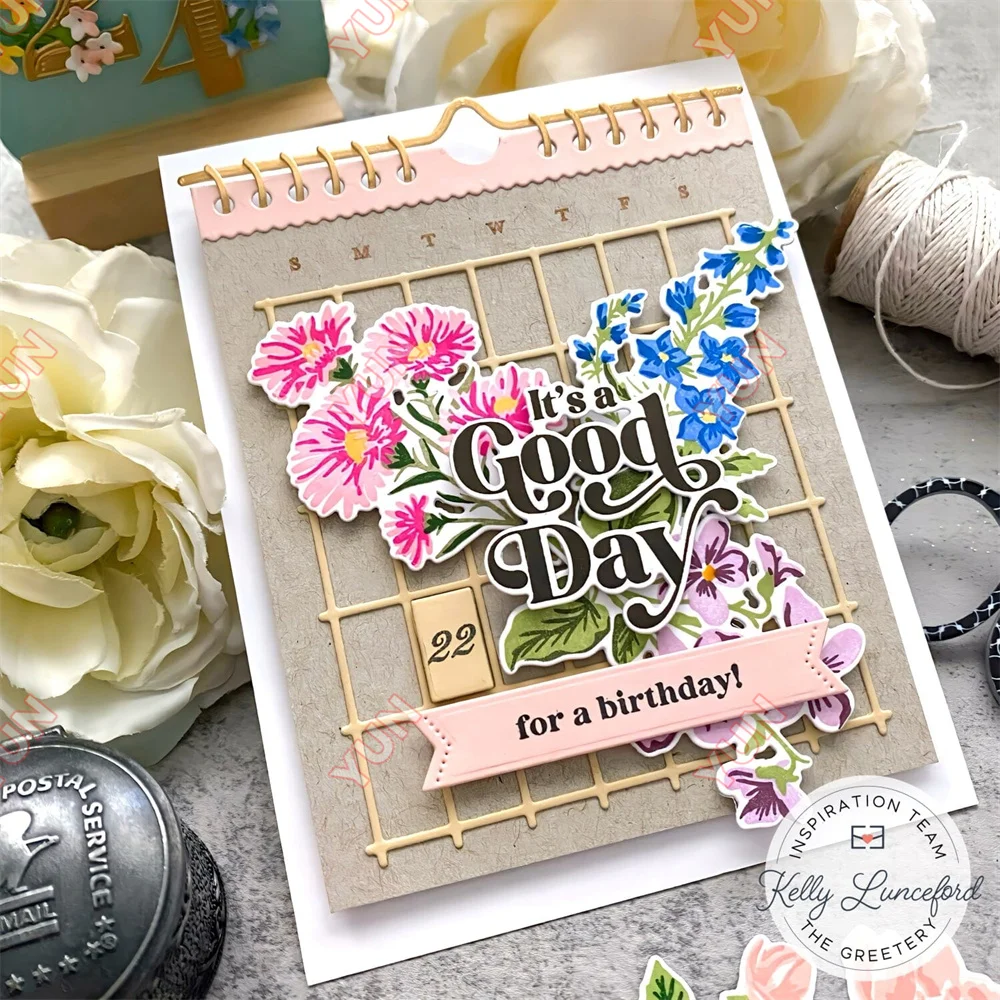 Birth Month Blooms Q2 Calendar Basics Cut Dies Stamps DIY Scrapbook Diary Greeting Card Handmade Embossing Mold