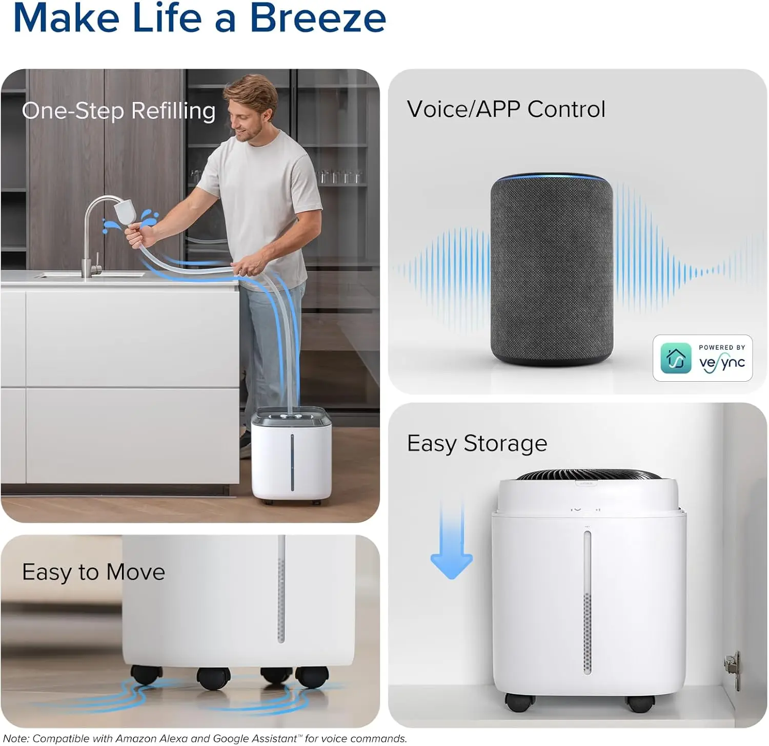 Superior 6000S Smart Evaporative Humidifiers for Home Whole House up to 3000ft², 6 Gal, Last 72-Hour, Premium Filter, Dry 6