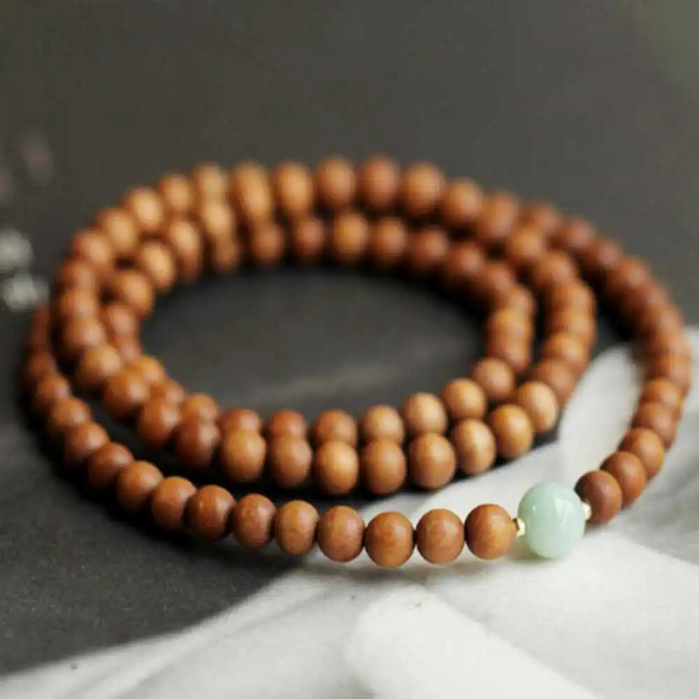 

6MM 108 Eaglewood beads Cuff Mala Buddha Lucky Bracelet Wrist Bohemia Buddhism Mala Yoga Mala Natural stone Chain Diy Prayer