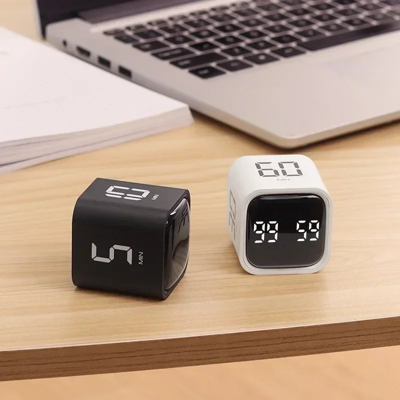 Productivity Cube Timer Gravity Sensor Flipping LED Display 4 Preset Time Dual Modes Countdown Cooking Study Mini Digital Timer digital timer visual timer