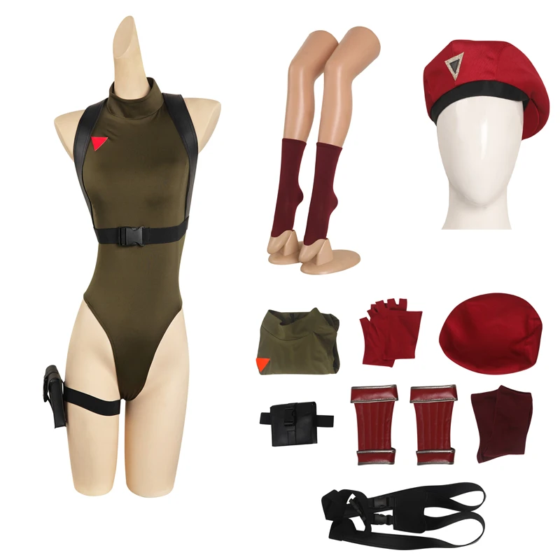 Anime Game Sf6 Cammy Costume Cosplay Tuta Cappello Calzini Abiti Fantasia Ragazze Halloween Carnevale Partito Donne Travestimento Vestito