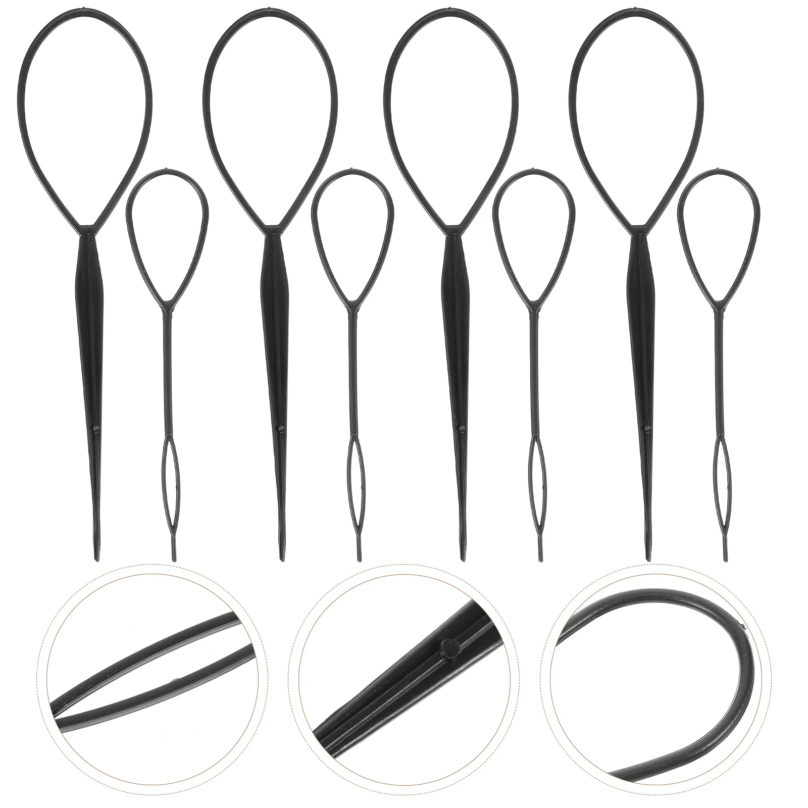 

2/8pcs Plastic Crochet Braids Pull Hair Needle Ponytail Pigtails Updo Hairstyle Tail Hair Braid Ponytail Hairdressing Tools
