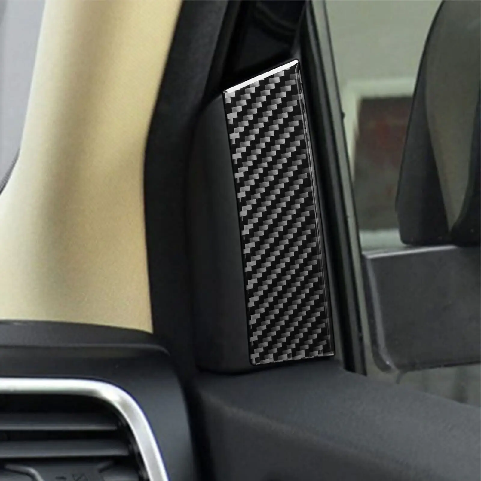 

Carbon Fiber Car A Pillar Post Front Trim Stickers for Toyot Highlander 2015-2018