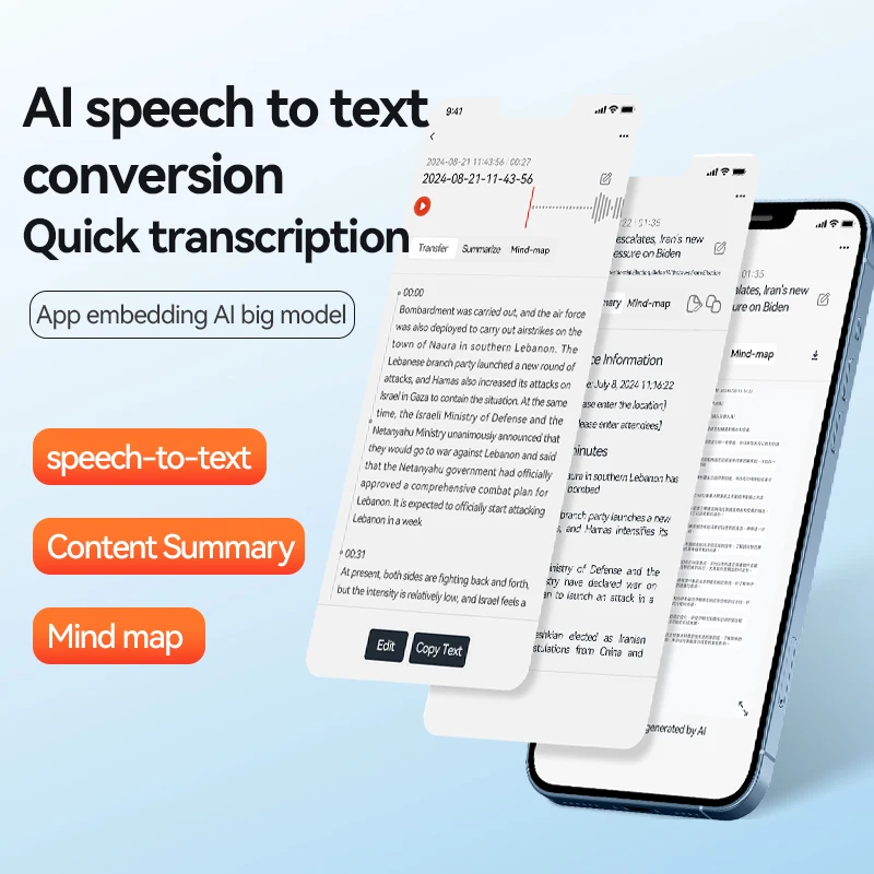 8-128GB AI Mini Voice Recorder Phone APP Control 70Hour Long Work Time Dictaphone USB Flash Driver Noise Reduce For IOS Android