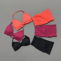 2 Piece Sports Gym Set Strappy Bra Yoga Underwear Short Sport Leggings Bicycle Running Sportswear Woman Seamless Yoga Set - Image 3