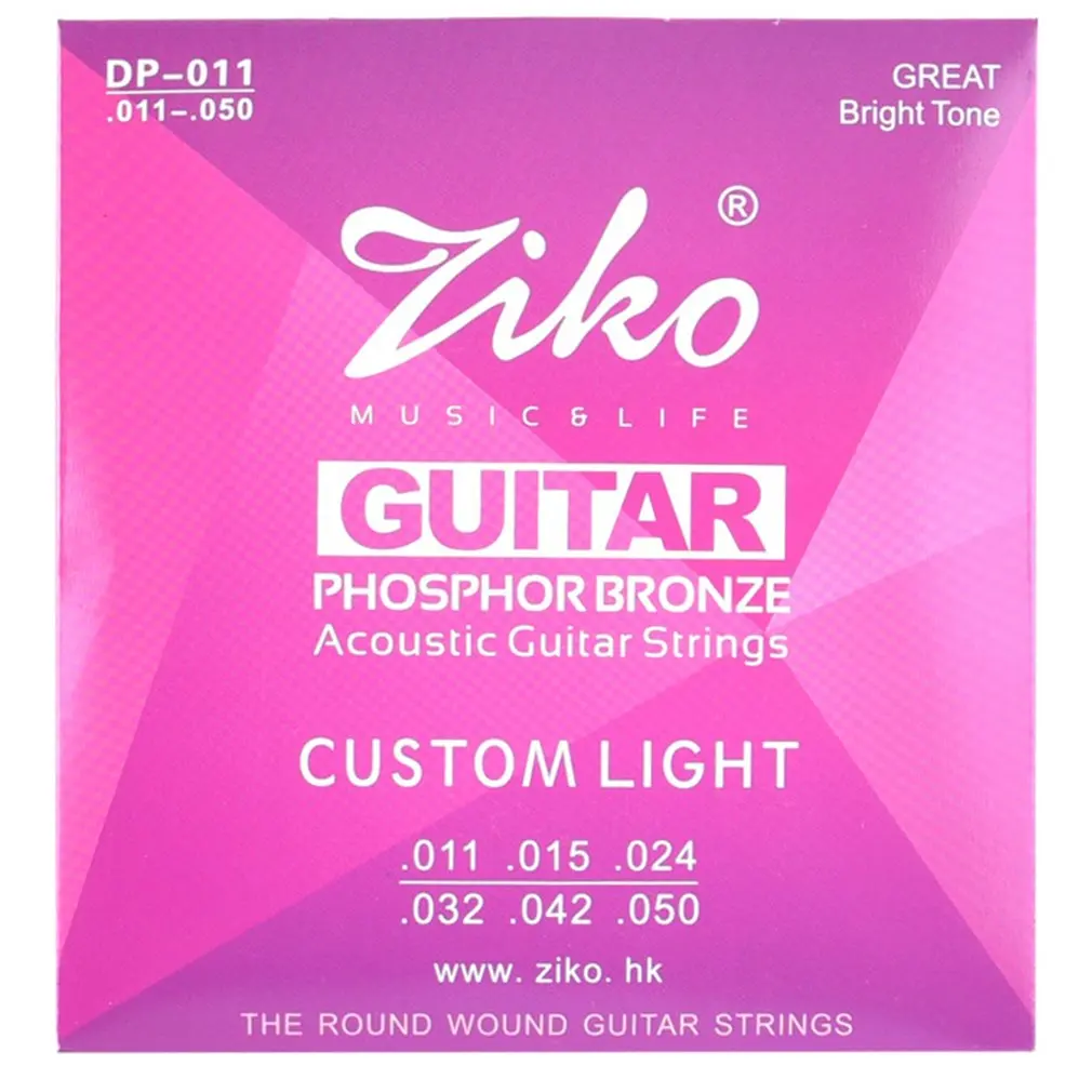 Ziko Acoustic Guitar Strings Set 010 011 012 Silver Plating 6 For Parts Musical Instruments |