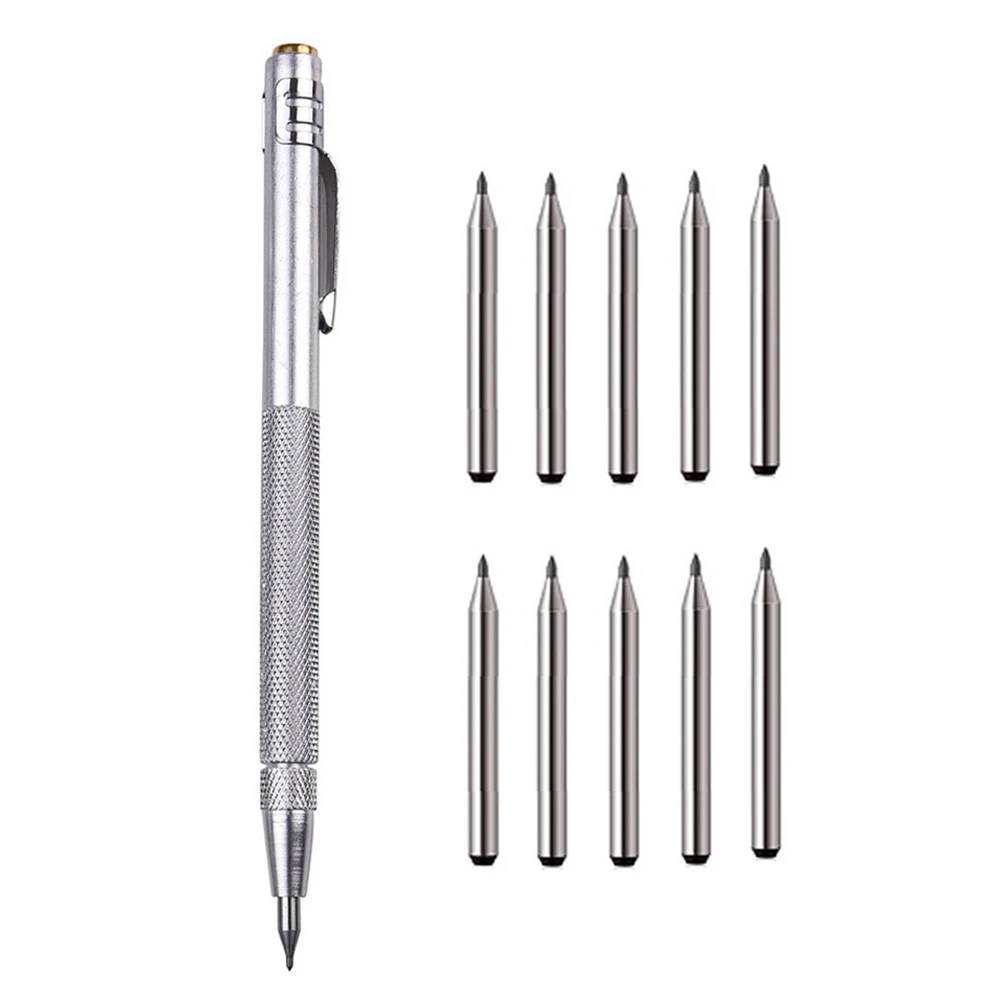 

11PCS Tungsten Carbide Marking Pen Replaceable Refill Marking Tip For Glass Ceramic Hard Metal Fitter Marking