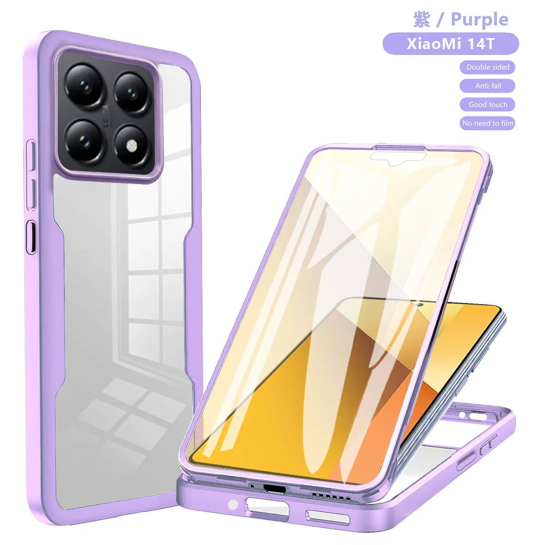 360° Double-Sided Full Screen Protection Phone Case - Clear Cover