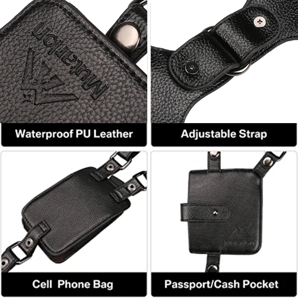 Brown Leather Hidden Shoulder Bag - Anti-Theft Underarm Pouch For Phone & Wallet (Unisex) 11 thumbnail image
