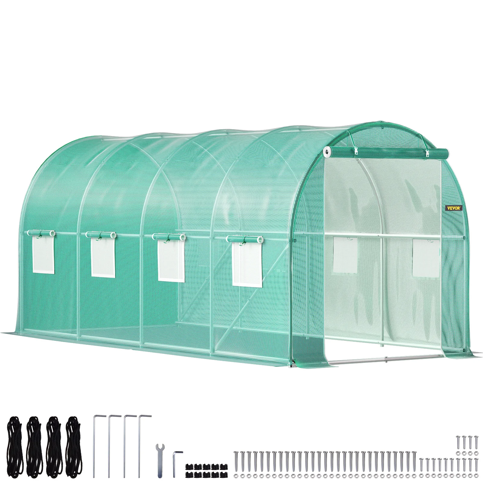 Walkin Tunnel Greenhouse Galvanized Frame & Waterproof Cover 15x7x7