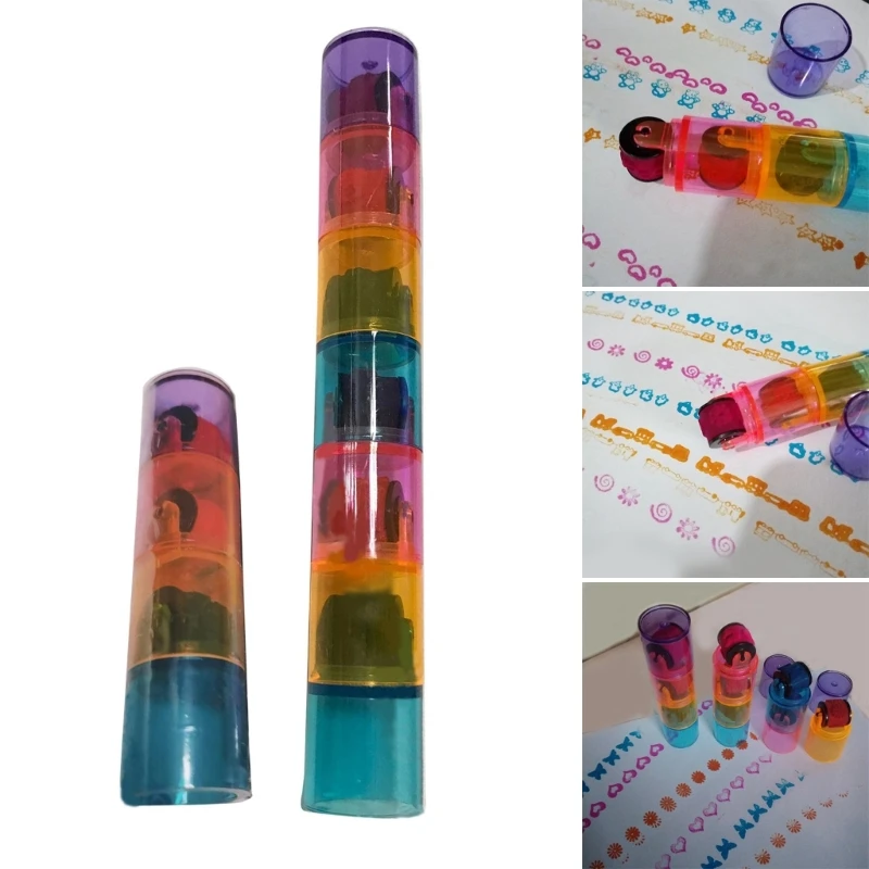 

Children Colorful Pad Stamp Cartoon DIY Roller Drawing Seal Preschool Funny Toy Learning Tool for Kids Toy