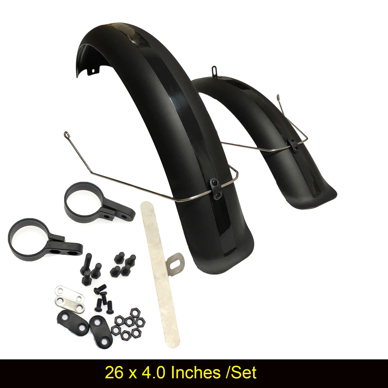 Garde-boue Vélo Ensemble Garde-boue Vélo 20 X 4,0 Quot;Largeur Avant Arrière Garde-boue VTT Offroad Gros Bikes Ailes Couverture Complète Fat Bike Fender Plastique (Couleur : 1 Set Orange