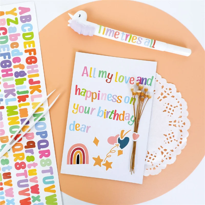 Letter Stickers Handbook Stickers Beautiful Printing Craft Supplies