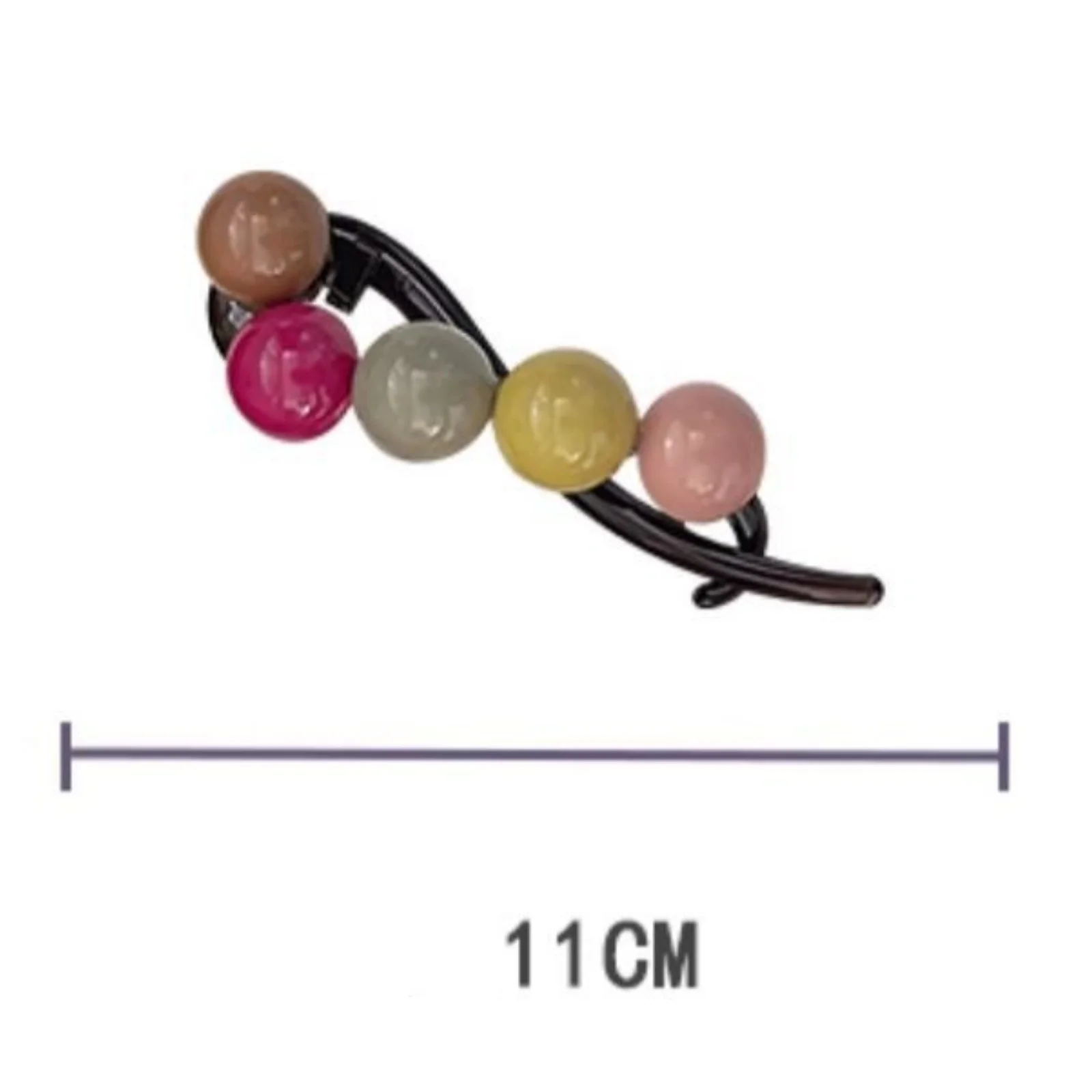 1PC Colorful Bead Hair Claws, Heart & Round Shaped, Korean Cute Hair Accessories for Women, Perfect for Updos