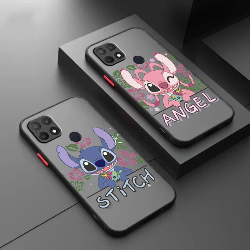 

Stitch Lilo Cartoon For OPPO A98 A96 A94 A78 A77 A76 A74 A72 A57 A56 A55 A53 Frosted Translucent Hard Phone Case Cover