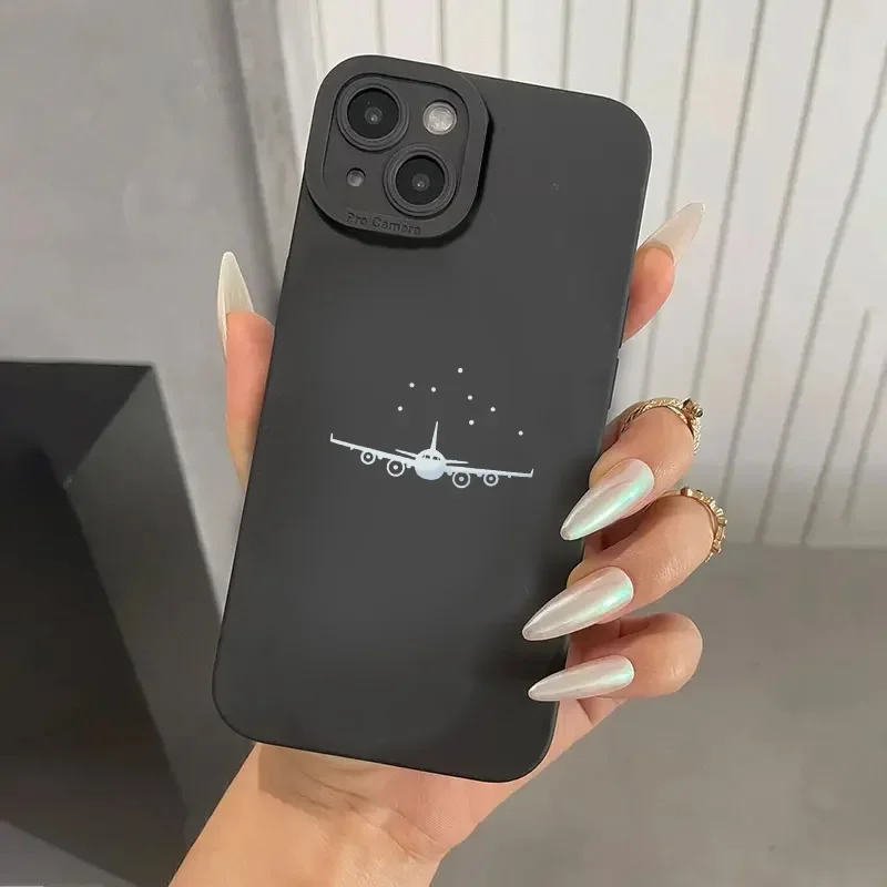 thumbnail image 1 of Funda de teléfono con patrón de avión de primera calidad para iPhone 16 15 Pro Max Fundas para iPhone 14 13 12 11 Pro XS Max XR 7 8 Plus Funda de silicona suave, 1 of 5