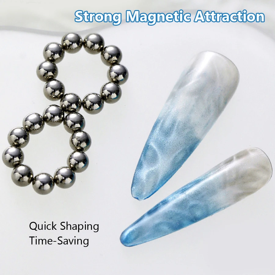 10/20Pcs Round Magnetic Beads For Nail Art Water Ripple Cat Eye Gel Polish Icy Flower Carving-Magnetic Effect Nail Art Supplies magnetic nail art tools cat eye nail tool magnetic nail tools