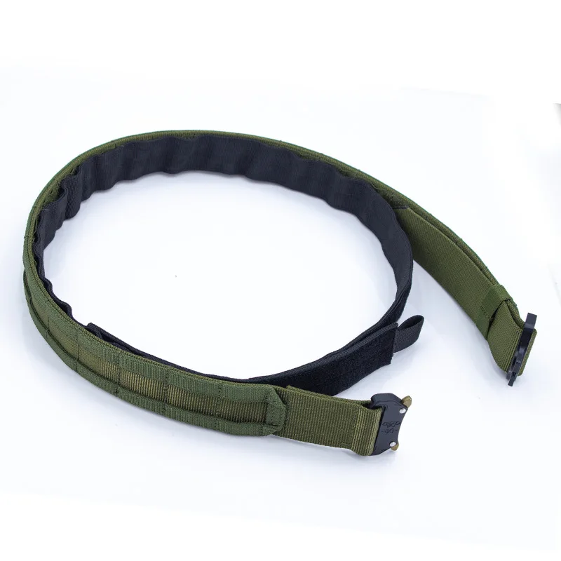 Outdoor Adjustable Internal and External Combat Belt Canvas Double Layer Thickened Waistband Belt Outdoor Hunting 2 Layer