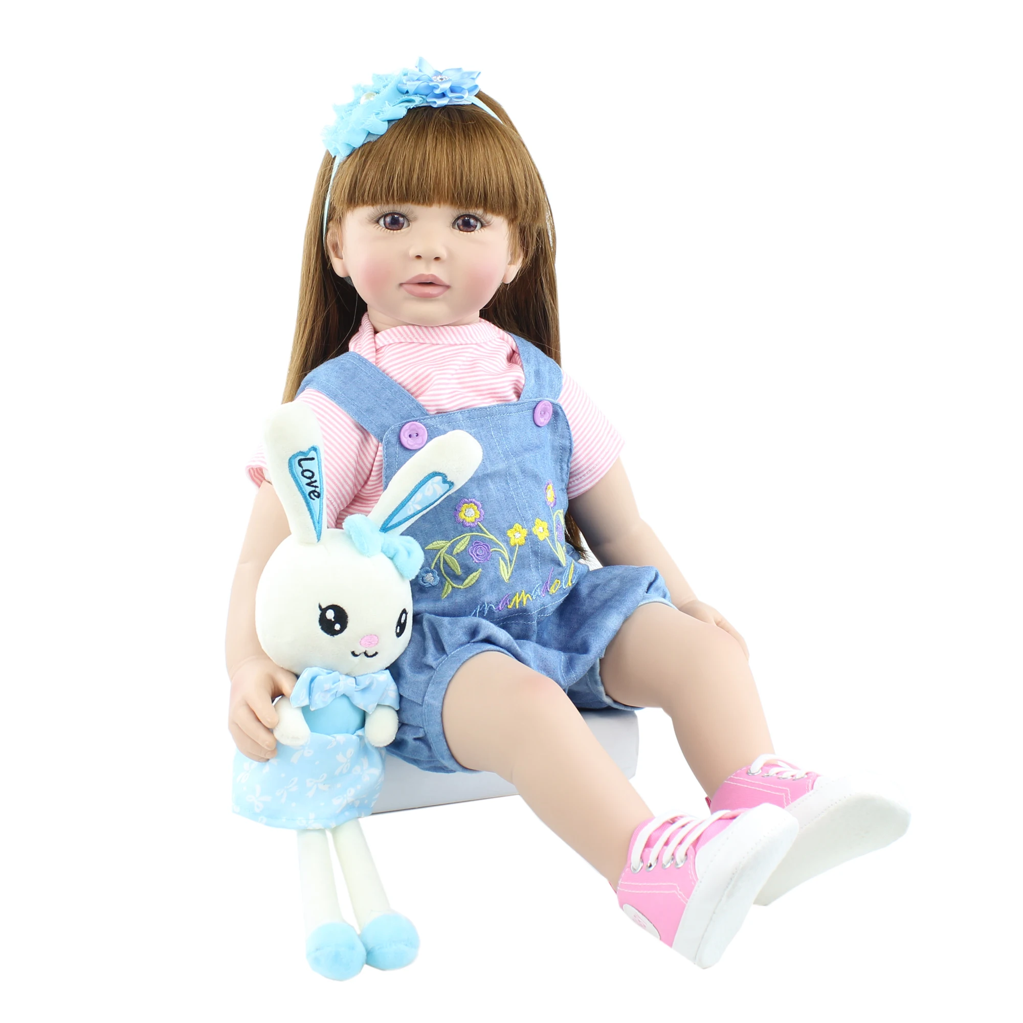 60 CM Silicone Reborn Toddler Doll Toy Lifelike Vinyl Princess Baby With Cloth Body Alive Bebe Dress Up Girl Birthday Gift 3