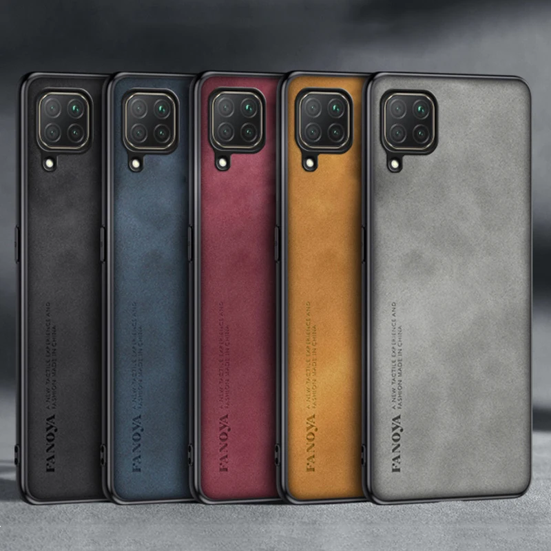 화웨이 노바 7i 뒷면 커버에 대한 고급 PU 가죽 케이스 화웨이 P40 라이트에 대한 비즈니스 실리콘 충격 방지 보호 전화 케이스
