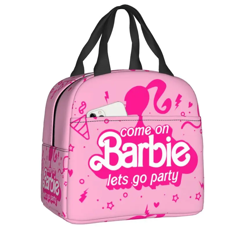 

Barbie Lunch Bag Leakproof Cooler Thermal Insulated Bento Box For Women Kids Work School Beach Camping Travel Food Tote Bags