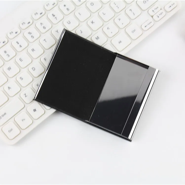 Business Card Holder Stainless Steel PU Leather Metal Business Card Holder Business Simple Fashion Creative Style 3