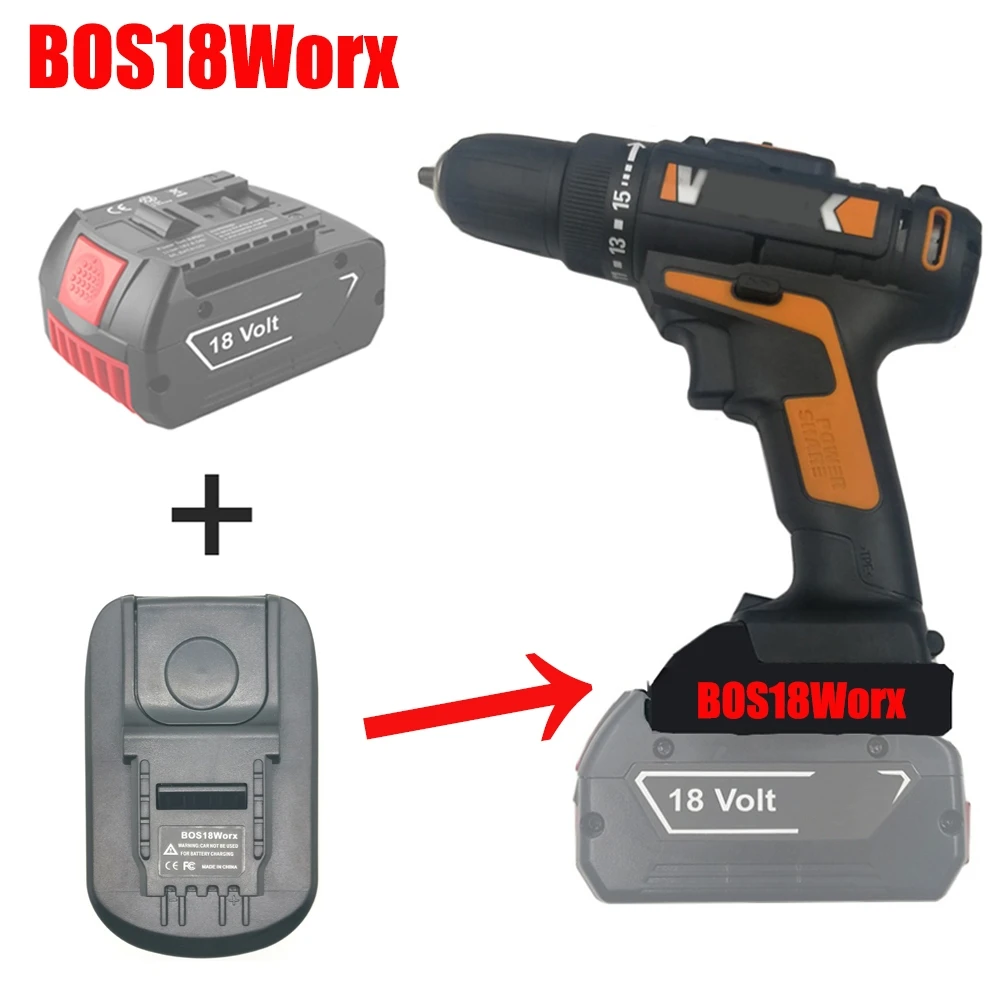 Adaptador de Bateria Li-ion para Worx Ferramentas Elétricas Makita Bosch Dewalt Milwaukee 18v Mt18worx Dm18worx Bs18worx 4pin - Image 3