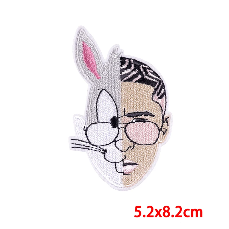 Bad Bunny Patches For Clothing Singer Embroidery Patch Iron On Patches For  Clothes Hip Hop Punk Sewing/Fusible Patch Stickers - AliExpress