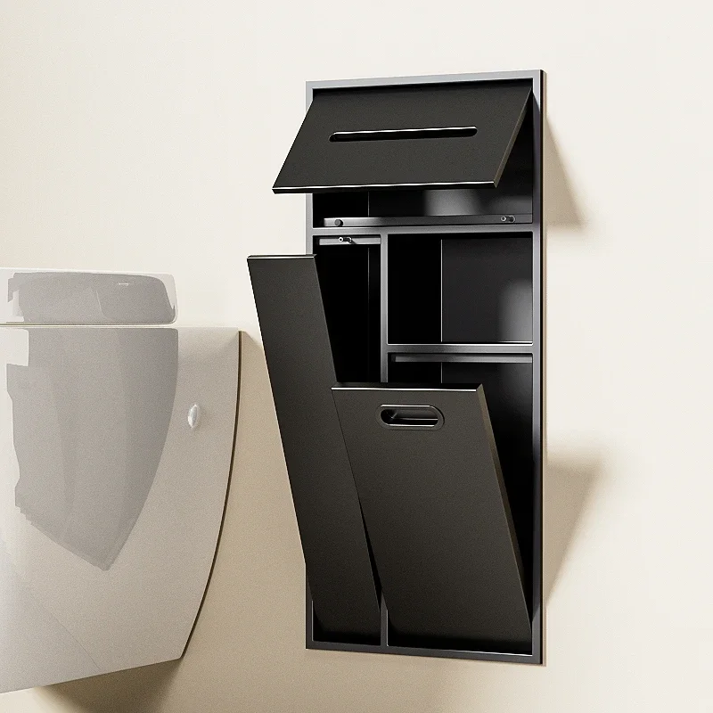 

Встроенный шкаф для ванной комнаты из нержавеющей стали встроенный Туалет нишевая Встроенная щетка для туалета многофункциональная стойка для хранения мусорного бака