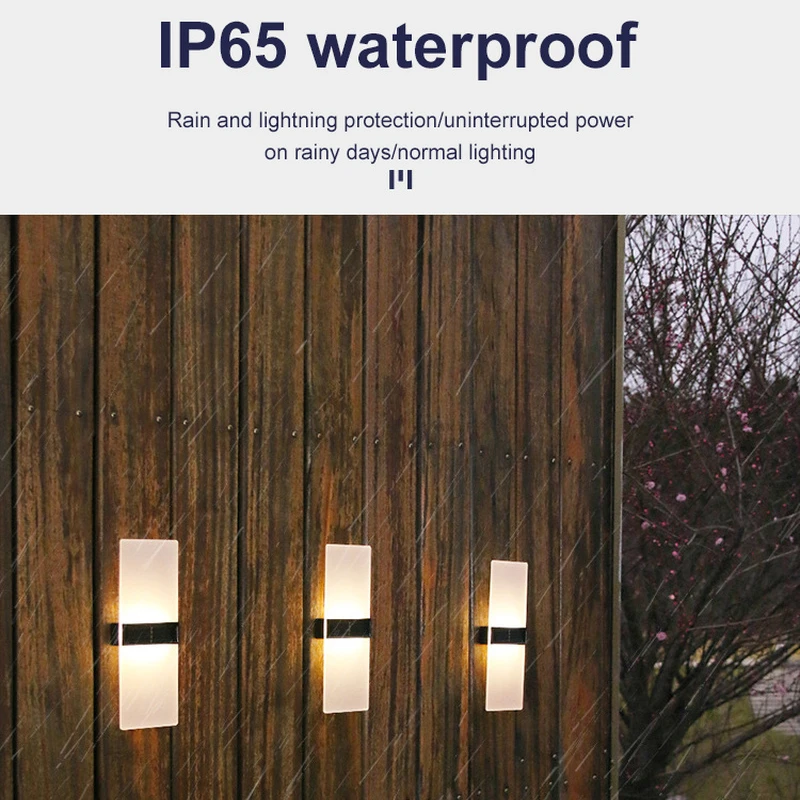 Solar Wall Light LED Waterproof Outdoor Garden Decoration Solar Light Wall Stair Aisle Yard Luminous Washer