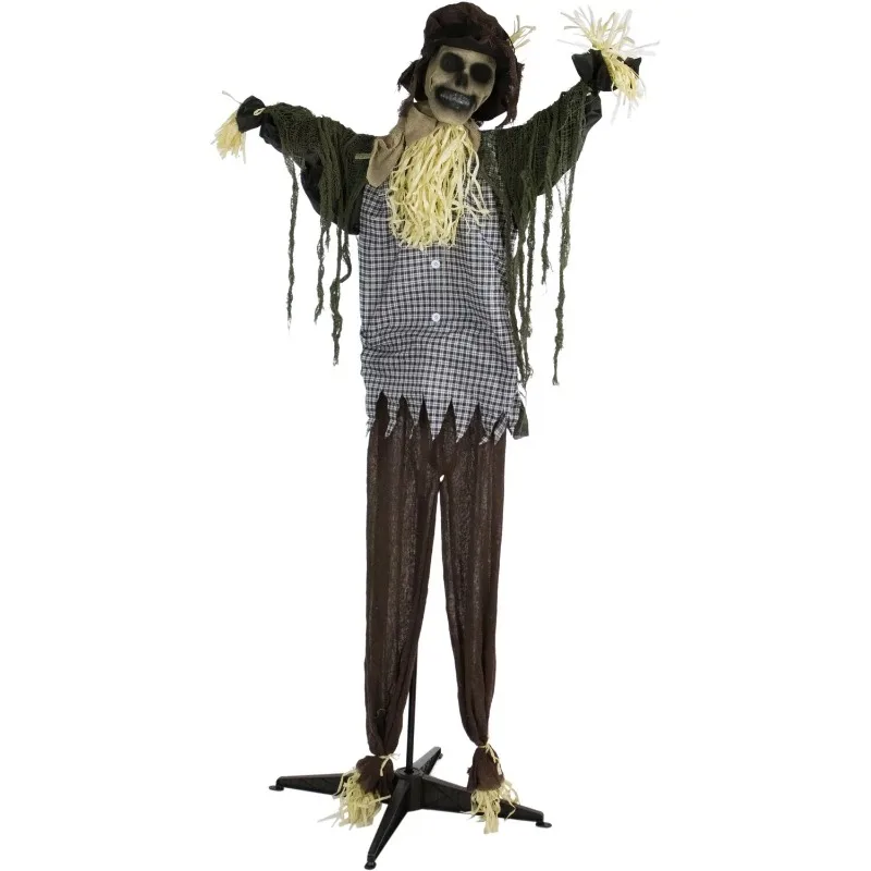 

DUTRIEUX halloween decoration Haunted Hill Farm Life-Size Animatronic Scarecrow , Multicolor