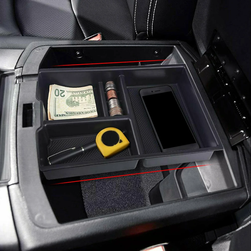 

1pcs Car Black Center Console Organizer Tray Replacement Central Armrest Storage Box Holder For Dodge RAM 1500 2009-2018
