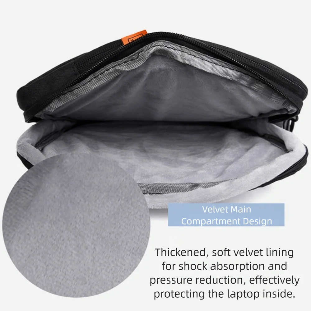 13 14 inch Shockproof Tablet Bag Multiple Pockets Multilayer Protective Pouch Plush Lining Waterproof Sleeve Bag Outdoor