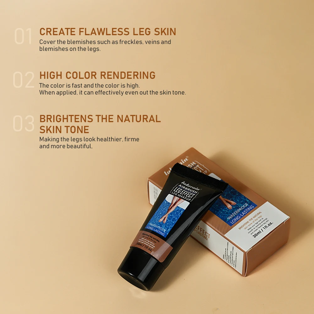 Leg Makeup Concealer Face Foundation Makeup Body Care Cream Leg Even Skin Tone Body Lotion Airbrush Leg Makeup Moisturizing Liquid Body Foundation Fake Tan Cream Tanning Skin Care