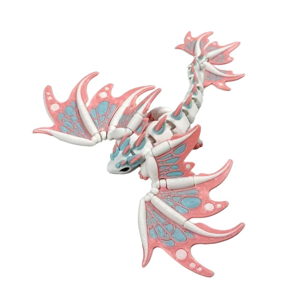 3D Printed Dragon Figurine with Movable Joints Office Desk Ornament Collectors Display Model Kids Christmas Gift 3