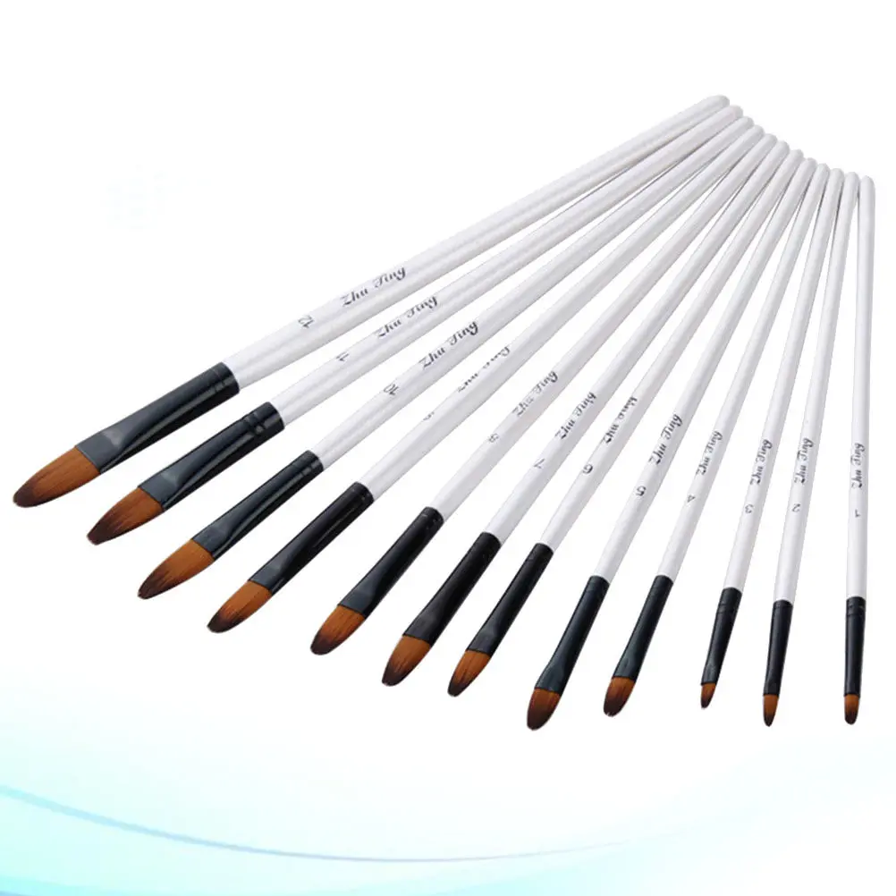 12Pcs 아트 브러쉬 세트 초보자를 위한 휴대용 페인팅 브러쉬 전문가 미니어처 디테일링 야생 동물 식물 공예 락