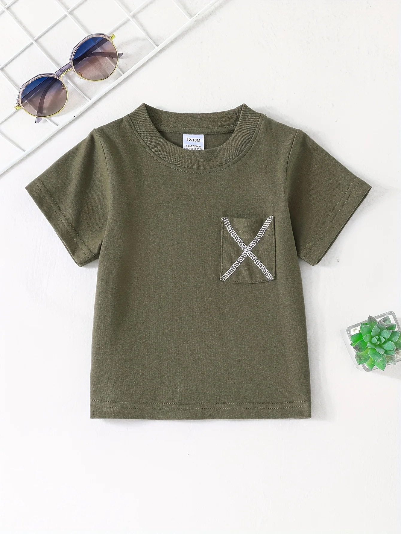 Summer's Must-Have: Simple, Versatile Solid-Color Short Sleeve Tees for Infant Boys