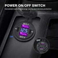 12 Volt USB C Outlet Dual Quick Charge 3.0 Port & Dual PD Type-C Car Charger Socket with Voltmeter for Car Boat Marine Truck Bus - Image 4
