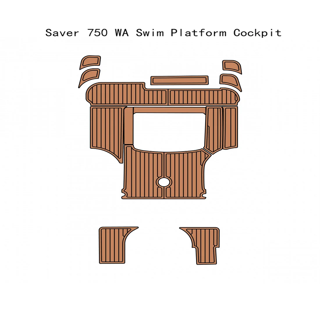 Saver 750 WA Swim Platform Cockpit Boat EVA Faux Teak Deck Floor Pad