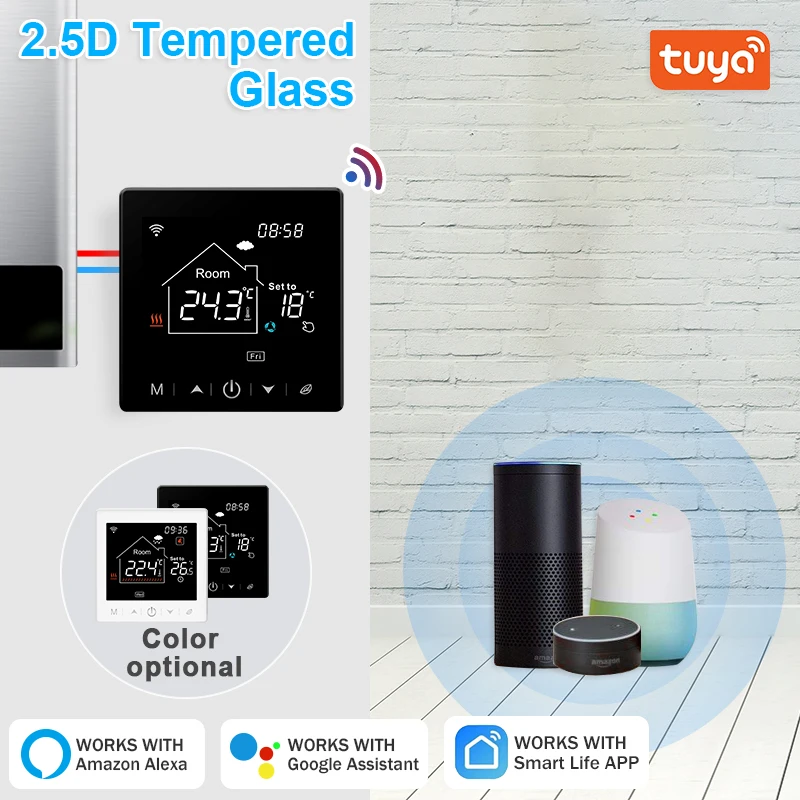 Thermostat Tuya pour chauffage de maison intelligente, régulateur de  température, vie intelligente, fonctionne avec Google Alexa, Warm Floor,  Resorts