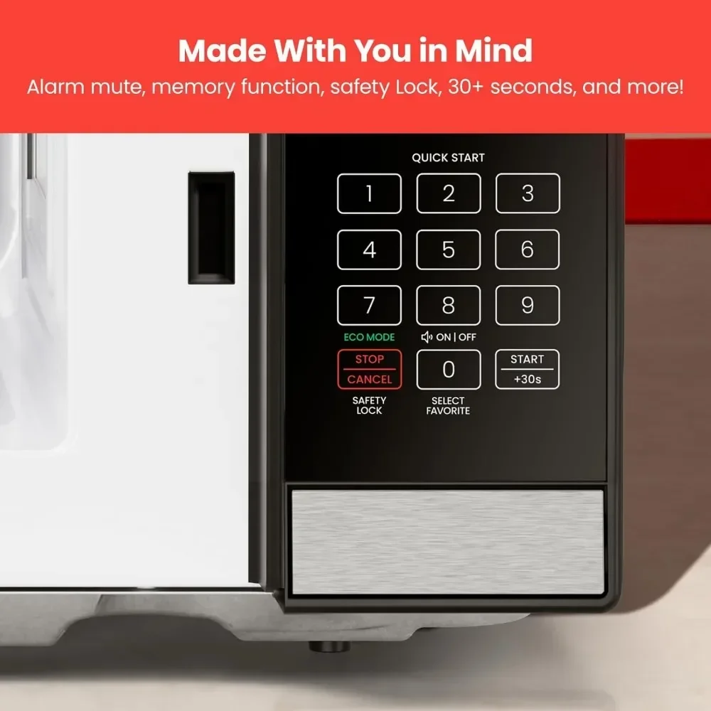 Desktop microwave oven 0.7 cubic feet stainless steel microwave oven 700 watts, with 10 power levels and mute function 5