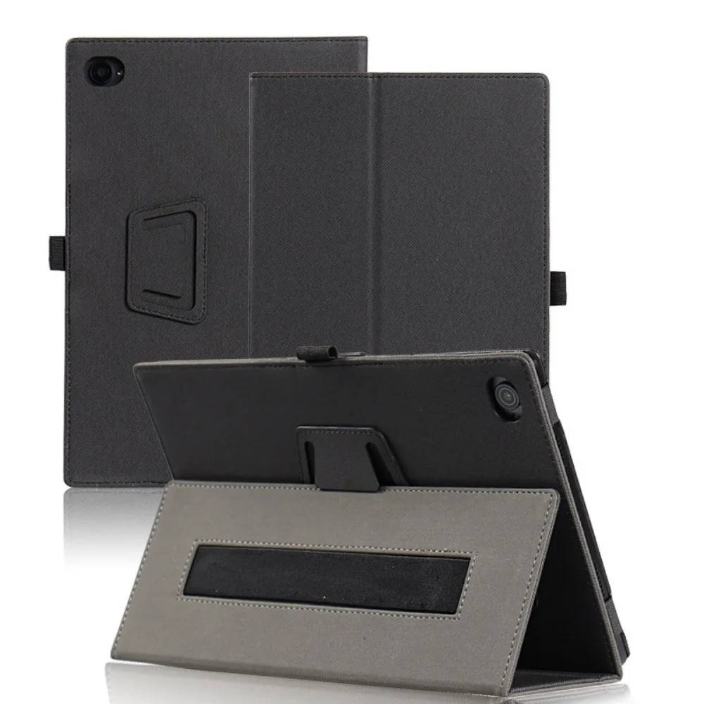 Premium PU Leather Magnetic Folio Stand Case with Hand Strap