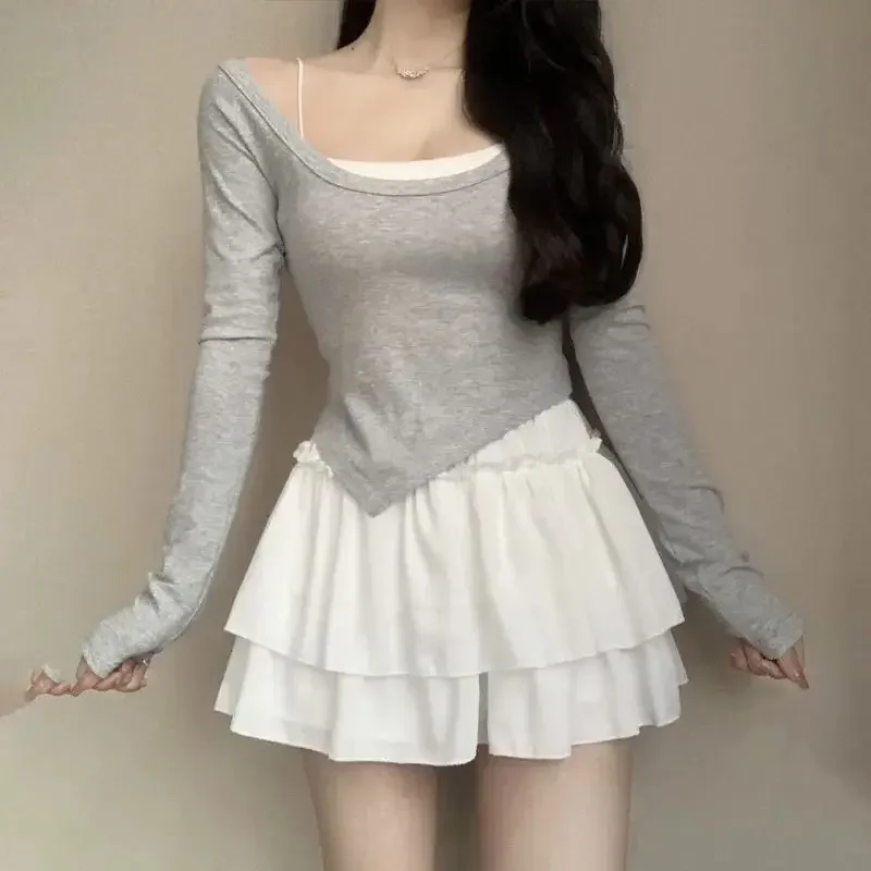 Summer Kawaii White Ball Gown Skirts Women Fashion Slim Fit Mini Skirts Giris Y2k All Match Elastic High Waist Black Faldas Goth 2