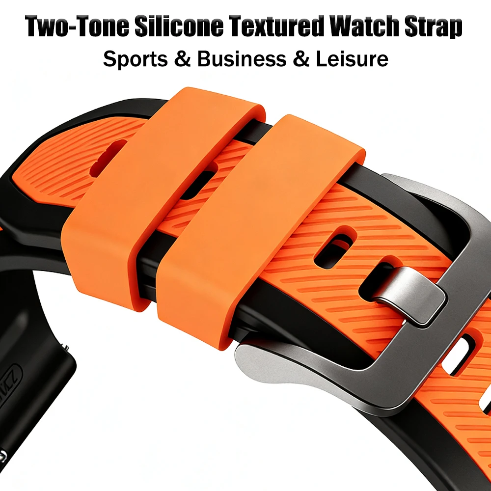 Versatile 22mm Soft Rubber Smart Watch Band - Premium Bracelet