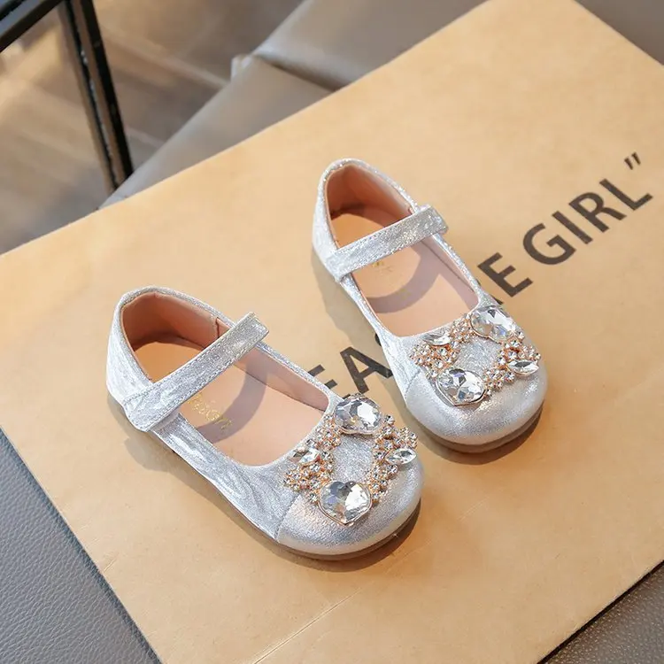 Mädchen Lederschuhe im Schicken Koreanischen Stil mit Strass-Schnalle für Kleine und Große Kinder Prinzessinnen Mary Jane Kindermode Kleid Flache Schuhe Süß – Detail 12