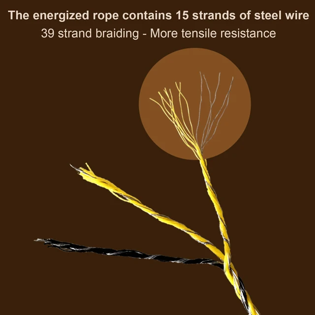 400 M/Tekercs Elektromos Kerítés Poli Huzalkötél A Mezőgazdasági Állatok Számára Ranch Lovak Szarvasmarha -Juhállat -Kerítés Szerszámok - Image 4
