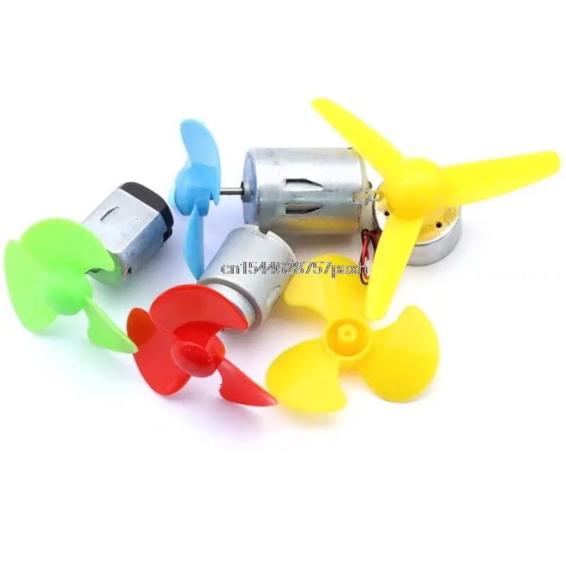 1Set DC Micro 130 Gear motor with fan blade SMAll propeller 3-6V For Arduino DIY experiment |