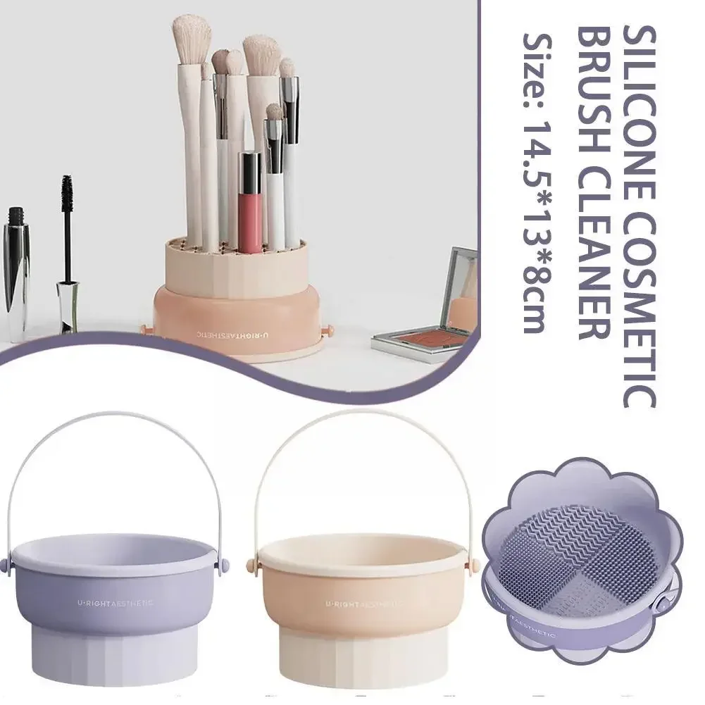 

Makeup Brush Cleaning Mat Foldable Silicone Cosmetic Brush Cleaner Portable Reusable Accessory for Makeup Brush Powder Puff