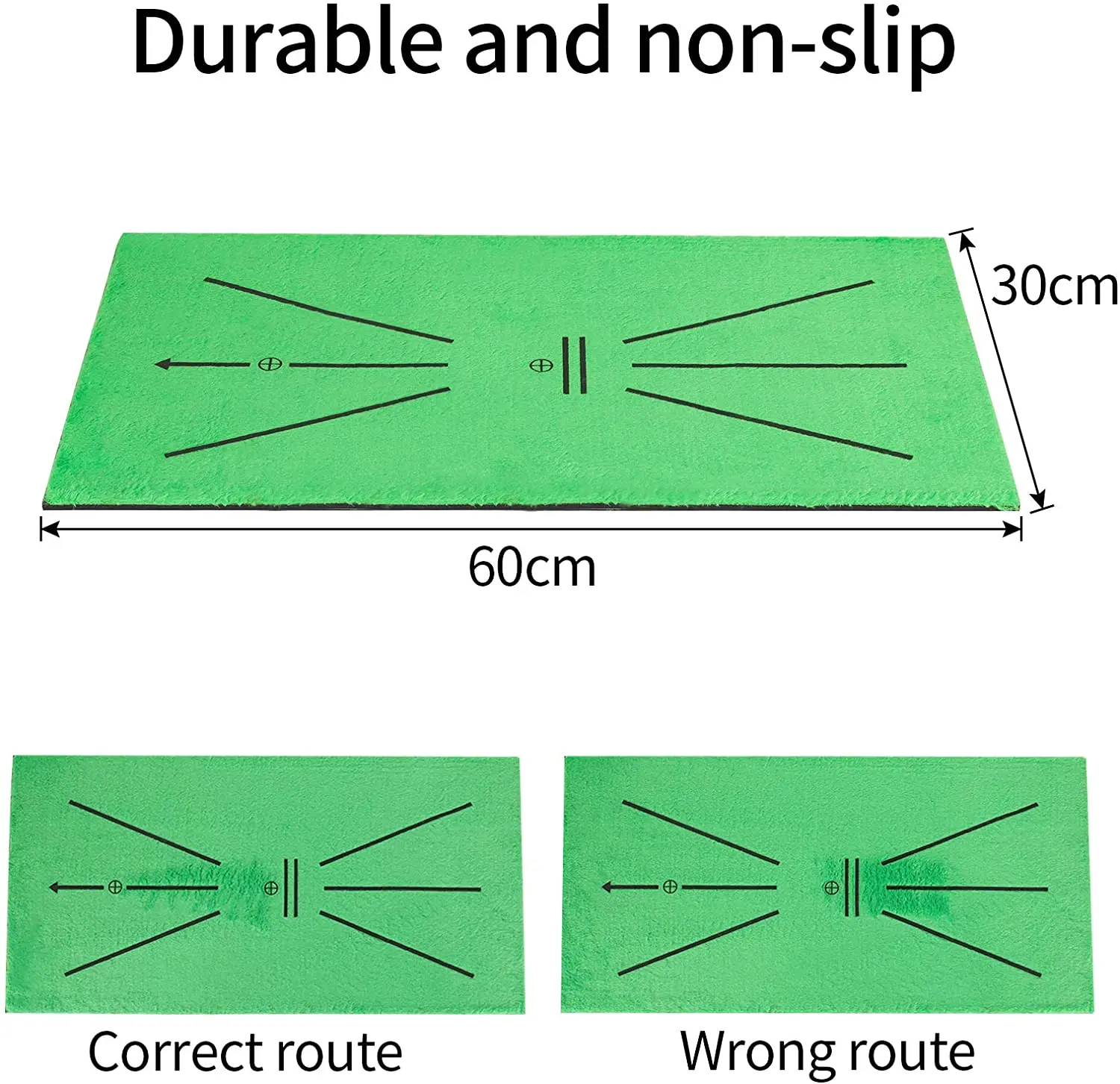 Golf Swing Mat Hitting Batting Direction Mark Trace Indoor Home 11.8“ x 23.6